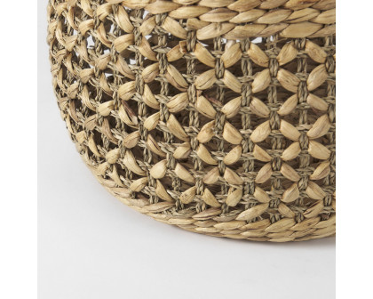 Mercana - Dakota Medium Brown Seagrass Round Basket (Set of 3)