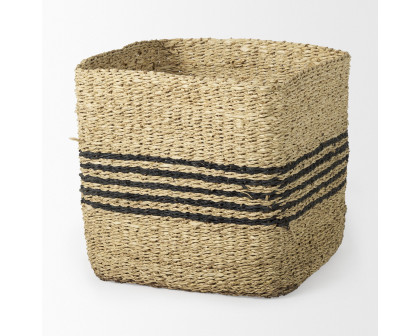 Mercana - Cullen Grey Twisted Seagrass Square Basket (Set of 3)