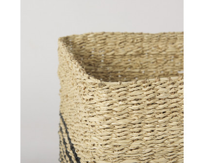 Mercana - Cullen Grey Twisted Seagrass Square Basket (Set of 3)