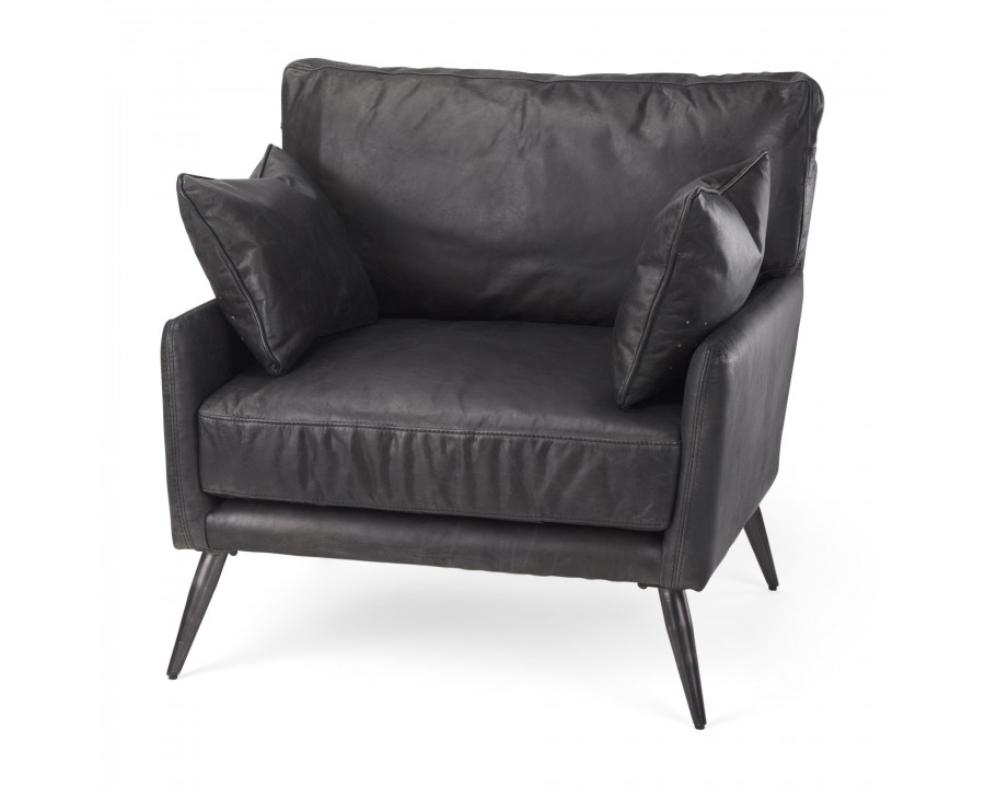 Mercana - Cochrane Accent Chair in Black, Leather