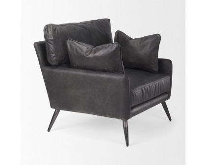 Mercana - Cochrane Accent Chair in Black, Leather