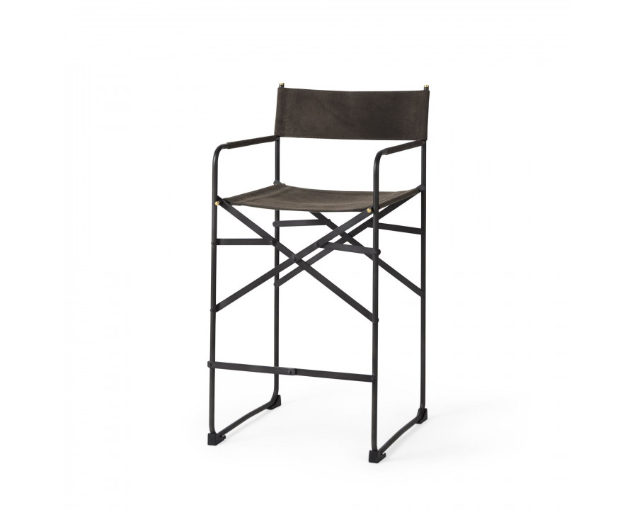 Mercana Direttore 40" Counter Stool with Metal Frame - Brown/Gray