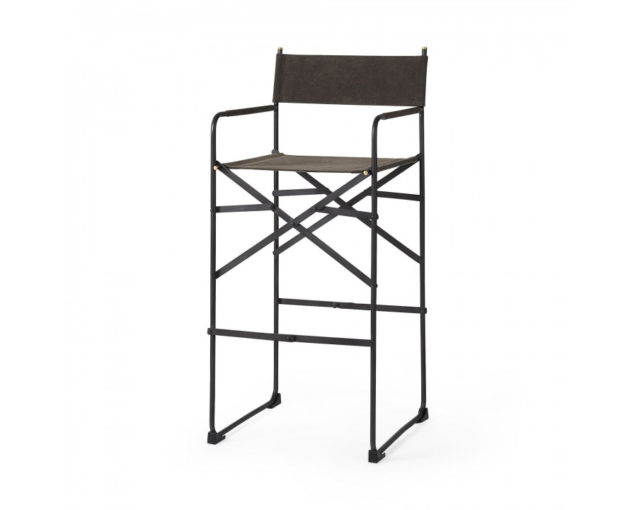 Mercana Direttore 44" Counter Stool with Metal Frame - Brown/Gray