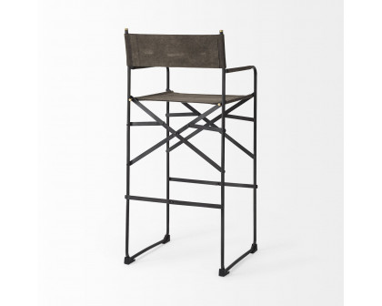 Mercana Direttore 44" Counter Stool with Metal Frame - Brown/Gray