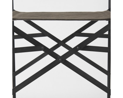 Mercana Direttore 44" Counter Stool with Metal Frame - Brown/Gray