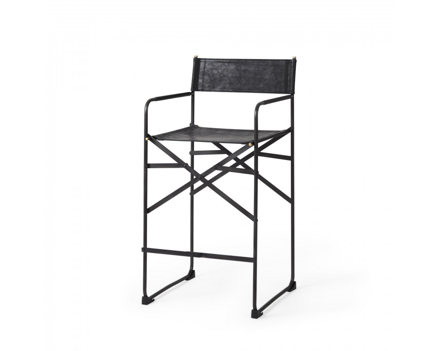 Mercana Direttore 40" Counter Stool with Black Frame - Black