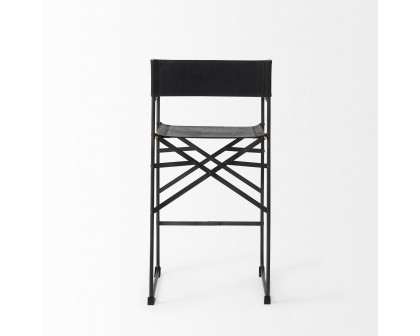 Mercana Direttore 40" Counter Stool with Black Frame - Black