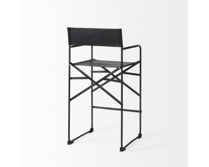 Mercana Direttore 40" Counter Stool with Black Frame - Black