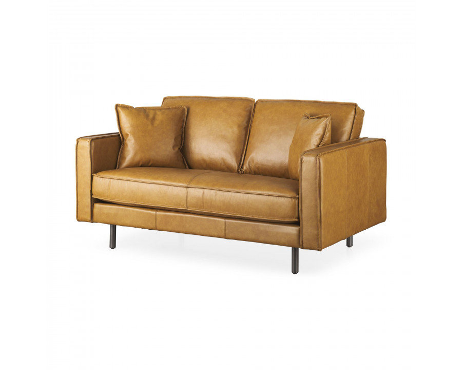 Mercana - D'Arcy Loveseat in Tan, Leather