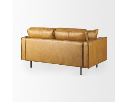 Mercana - D'Arcy Loveseat in Tan, Leather