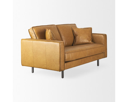 Mercana - D'Arcy Loveseat in Tan, Leather