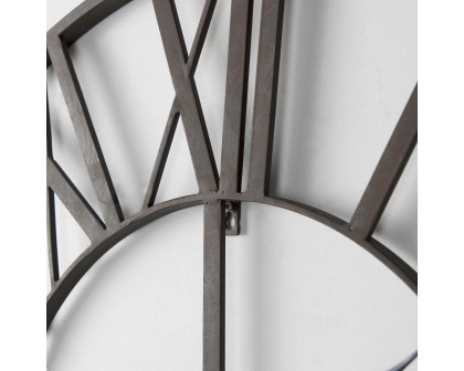 Mercana Pender 30" Iron Round Wall Clock - Black