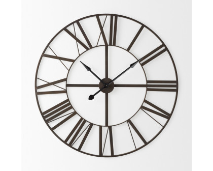 Mercana Pender 40" Iron Round Wall Clock - Black