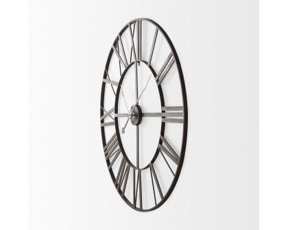 Mercana Pender 40" Iron Round Wall Clock - Black