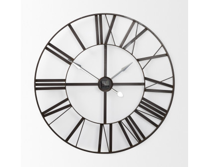 Mercana Pender 40" Iron Round Wall Clock - Black