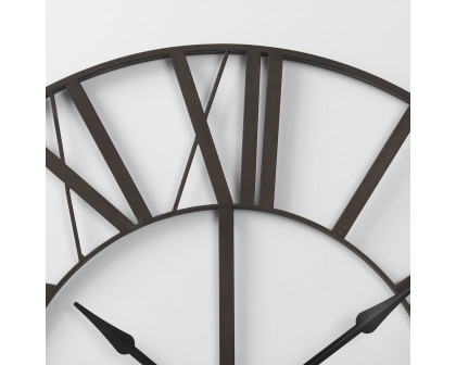 Mercana Pender 40" Iron Round Wall Clock - Black