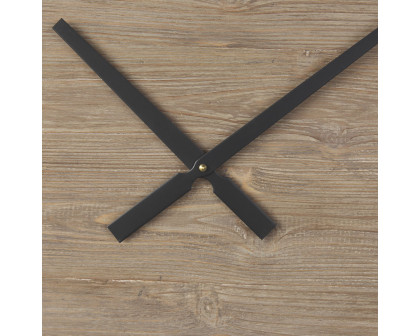 Mercana - Brielle Black Iron/Wood Round Wall Clock