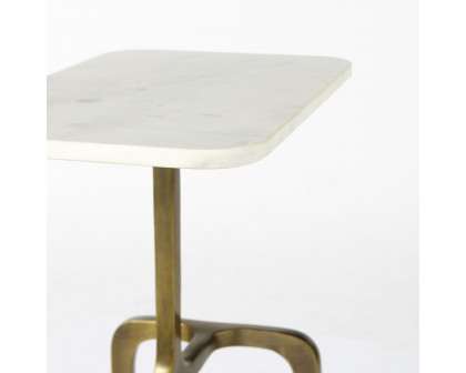 Mercana Preston Accent Table with Gold Metal - White/Gold