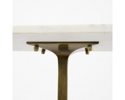 Mercana Preston Accent Table with Gold Metal - White/Gold