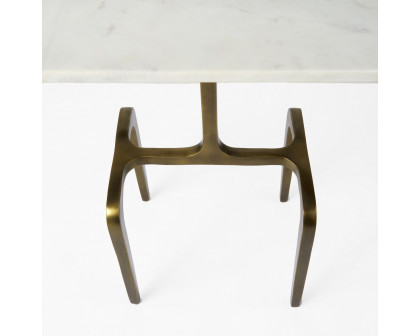 Mercana Preston Accent Table with Gold Metal - White/Gold