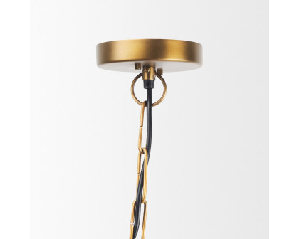 Mercana - Willson Black Iron with Antique Brass Dome Pendant Light