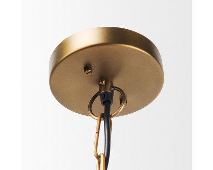 Mercana - Willson Black Iron with Antique Brass Dome Pendant Light