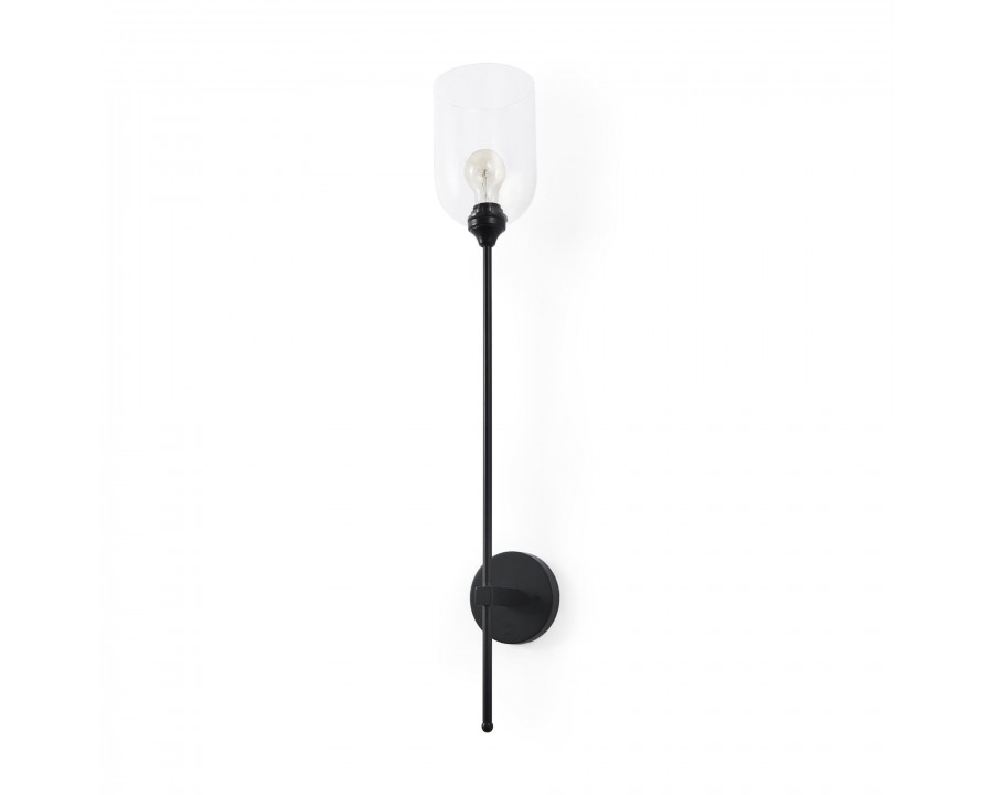 Mercana - Clyde Matte Black with Glass Round Wall Sconce