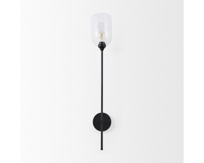 Mercana - Clyde Matte Black with Glass Round Wall Sconce