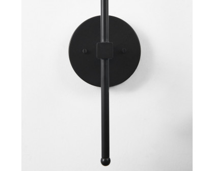 Mercana - Clyde Matte Black with Glass Round Wall Sconce