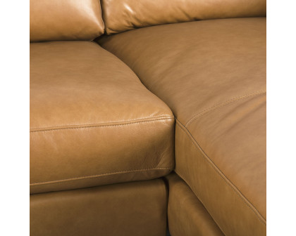 Mercana - Elton Right Chaise Sectional in Tan, Leather