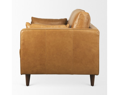 Mercana - Elton Loveseat in Tan, Leather