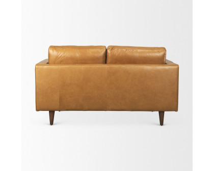 Mercana - Elton Loveseat in Tan, Leather