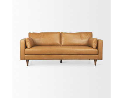 Mercana - Elton 2 Seater Sofa in Tan, Leather