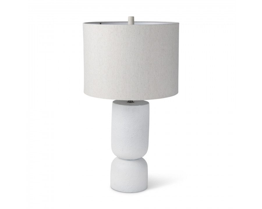 Mercana - Everly White Cement with Beige Shade Table Lamp