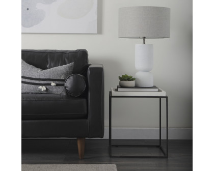 Mercana - Everly White Cement with Beige Shade Table Lamp