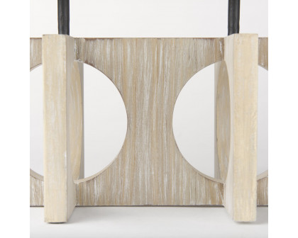 Mercana - Cambie Natural Wood with Black Metal Candle Holders