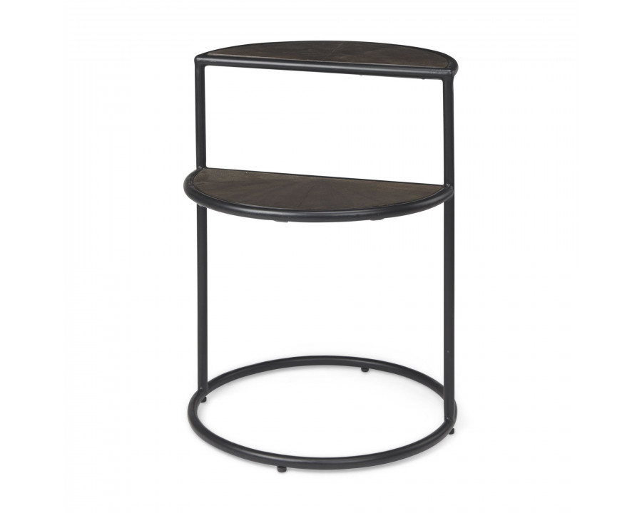 Mercana - Arlo Brown Wood with Black Metal End Table