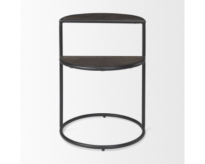 Mercana - Arlo Brown Wood with Black Metal End Table