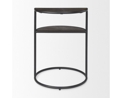 Mercana - Arlo Brown Wood with Black Metal End Table