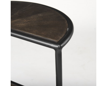 Mercana - Arlo Brown Wood with Black Metal End Table