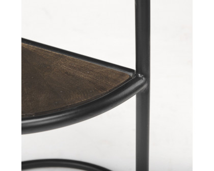 Mercana - Arlo Brown Wood with Black Metal End Table