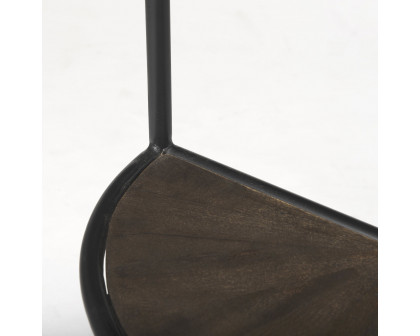 Mercana - Arlo Brown Wood with Black Metal End Table