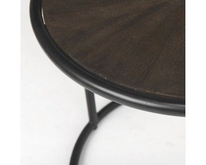 Mercana - Arlo Brown Wood with Black Metal End Table