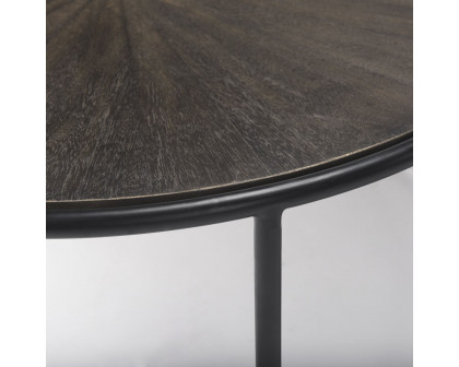 Mercana - Arlo Brown Wood and Glass with Black Metal Coffee Tables (Set of 2)