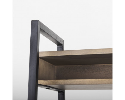 Mercana Cordell Desk with Black Metal - Brown