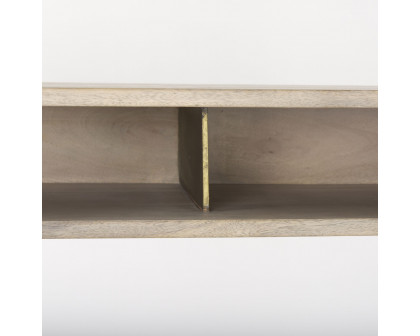 Mercana Cordell Desk with Gold Metal - Light Brown