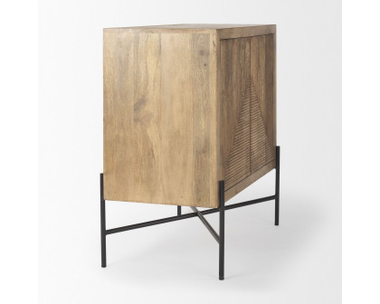 Mercana - Cairo 2 Door Wood and Metal Cabinet