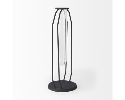 Mercana Aria Metal and Glass Holder Object - Black