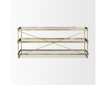 Mercana Trey Console Table with Glass - Gold