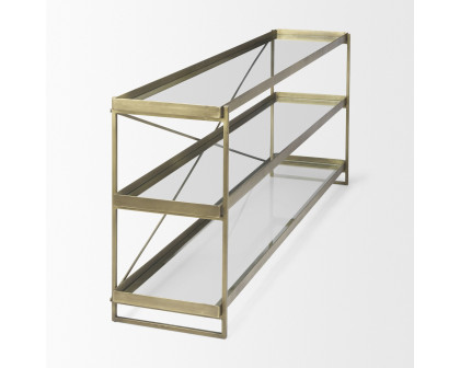 Mercana Trey Console Table with Glass - Gold